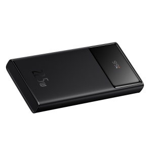Acumulator Extern 2x USB, Type-C, Micro-USB, 22.5W, 10000mAh + Cablu Type-C, 3A, 30cm - Baseus Star-Lord (PPXJ100001) - Black - Img 2