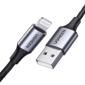 Cablu de Date USB la Lightning, Fast Charging 2.4A, 480Mbps, 1m - Ugreen US199 (60156) - Space Gray - Img 2