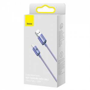 Cablu de Date USB la Type-C 100W, 2m - Baseus Crystal Shine (CAJY000505) - Purple - Img 7