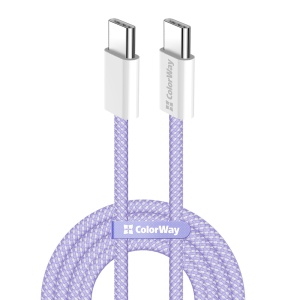 Cablu Type-C, 60W, 1m - ColorWay (CW-CBPDCC061-PU) - Purple - Img 1