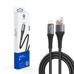 Cablu USB la Lightning, 2.4A, 2m - Lito (LD22L) - Black - Img 1