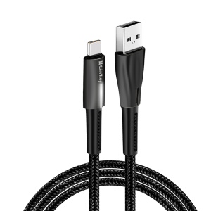 Cablu USB la Type-C, Quick Charge 3.0, LED, 2.4A, 1m - ColorWay (CW-CBUC035-BK) - Black