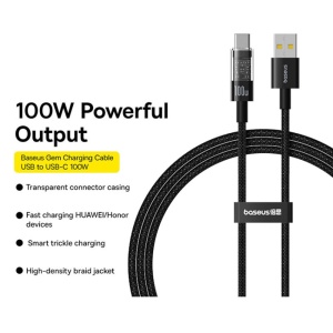 Cablu USB la Type-C, Super Fast Charging 100W, 2m - Baseus Gem (P10373002111-01) - Cluster Black - Img 6