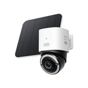 Camera supraveghere video eufy 4G LTE Cam S330 cu Panou Solar 4K UHD Pan/Tilt WiFi AI Alb