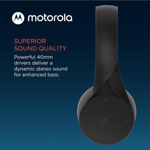 Casti Bluetooth Wireless On-ear, Alexa, Siri, Foldable - Motorola Sound Moto (XT500) - Black - Img 5