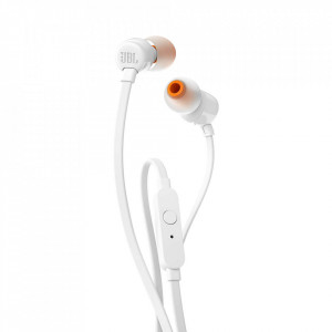 Casti cu Fir, Mufa Jack - JBL T110 (JBLT110WHT) - White