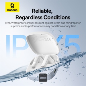 Casti Fara Fir, Bluetooth 5.3, Waterproof - Baseus Bowie E20 (A00069700223-00) - White - Img 4