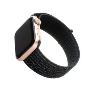 Curea pentru Apple Watch 1/2/3/4/5/6/7/8/9/10/SE/SE 2/Ultra/Ultra 2 (42/44/45/46/49mm) - Fixed Nylon Strap - Reflective Black - Img 1
