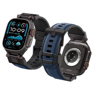 Curea pentru Apple Watch 1/2/3/4/5/6/7/8/9/10/SE/SE 2/Ultra/Ultra 2 (42/44/45/46/49mm) - Spigen DuraPro Armor - Navy Blue - Img 6