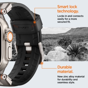 Curea pentru Apple Watch 1/2/3/4/5/6/7/8/9/10/SE/SE 2/Ultra/Ultra 2 (42/44/45/46/49mm) - Spigen DuraPro Armor - Grey - Img 13