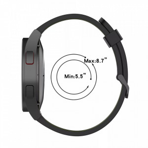 Curea pentru Samsung Galaxy Watch 4/5/Active 2, Huawei Watch GT 3 (42mm)/GT 3 Pro (43mm) - Techsuit Watchband 20mm (W002) - Black - Img 4