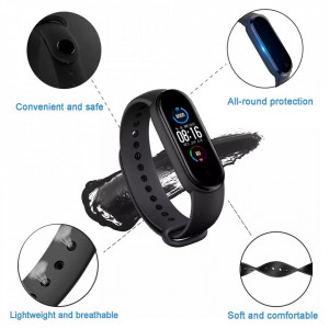 Curea pentru Xiaomi Mi Band 5 / 5 NFC / 6 / 6 NFC / Amazfit Band 5 - Techsuit Watchband (W013) - Dark Red - Img 3