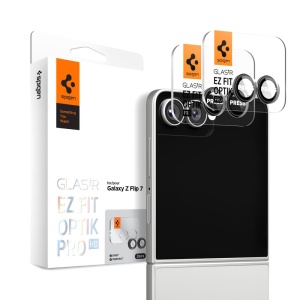Folie Camera pentru Samsung Galaxy Z Flip7 (set 2) - Spigen Glas.tR Optik EZ Fit Pro HD - Black - Img 1