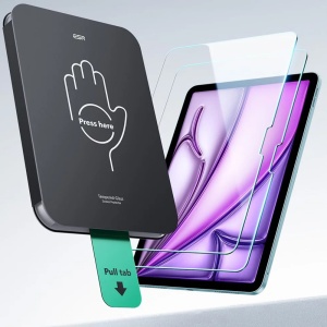 Folie pentru iPad Air 13 (2024) / Air 13 (2025) (set 2) - ESR Tempered Glass Screen Protector UltraFit Tray (2x pack) - Clear - Img 6