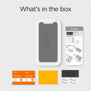 Folie pentru iPhone 11 / iPhone XR - Spigen Glas.tR Align Master Privacy - Black - Img 7