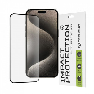 Folie pentru iPhone 15 Pro Max - Techsuit 111D Full Cover / Full Glue Glass - Black - Img 2