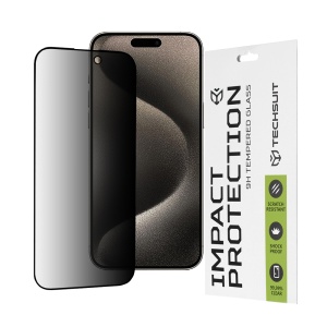 Folie pentru iPhone 15 Pro Max - Techsuit 111D Privacy FullÂ Glue - Black - Img 1