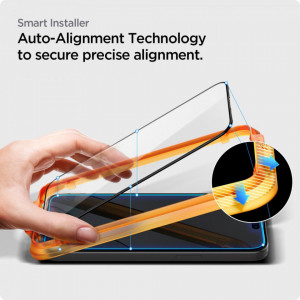Folie pentru iPhone 15 (set 2) - Spigen Glas.TR Align Master - Black - Img 7
