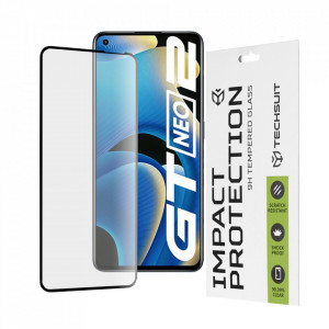 Folie pentru Realme GT Neo2 / GT2 / GT Neo 3T / GT Neo 3T Dragon Ball Z Edition - Techsuit 111D Full Cover / Full Glue Glass - Black - Img 1