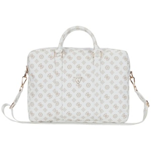 Geanta pentru Laptop 16", cu Fermoar, Ajustabila - Guess Peony Triangle Logo (GUCB16PGPOSGNH) - White - Img 6