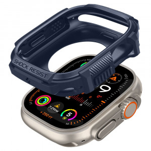 Husa pentru Apple Watch Ultra / Ultra 2 - Spigen Rugged Armor - Navy Blue - Img 7