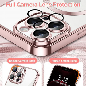 Husa pentru iPhone 12 Pro Max - Techsuit Luxury Crystal MagSafe - Pink - Img 5