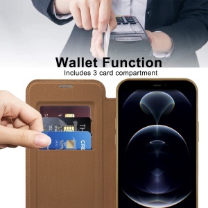 Husa pentru iPhone 12 Pro - Techsuit SmartMag Book Case - Brown - Img 5