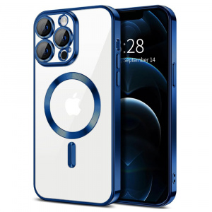 Husa pentru iPhone 13 Pro Max - Techsuit Luxury Crystal MagSafe - Deep Blue - Img 1