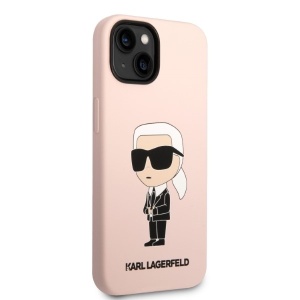 Husa pentru iPhone 14 - Karl Lagerfeld Silicone MagSafe (KLHMP14SSNIKBCP) - Pink Ikonik - Img 6