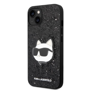 Husa pentru iPhone 14 Plus - Karl Lagerfeld Hardcase Glitter (KLHCP14MG2CPK) - Choupette Patch - Img 7