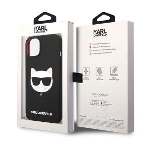 Husa pentru iPhone 14 Plus - Karl Lagerfeld Silicone MagSafe (KLHMP14MSLCHBK) - Choupette Head - Img 7