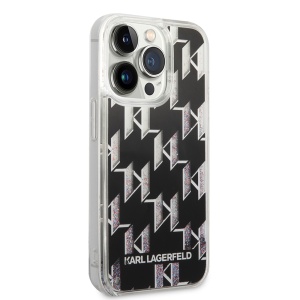 Husa pentru iPhone 14 Pro - Karl Lagerfeld Hardcase Liquid Glitter (KLHCP14LLMNMK) - Monogram - Img 5