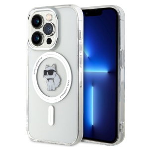 Husa pentru iPhone 14 Pro - Karl Lagerfeld IML MagSafe (KLHMP14LHFCCNOT) - Transparent Choupette - Img 1
