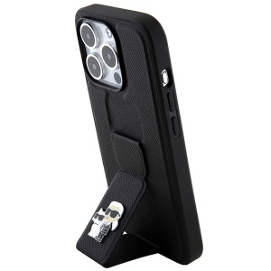 Husa pentru iPhone 14 Pro - Karl Lagerfeld Saffiano Gripstand (KLHCP14LGSAKCPK) - Karl&Choupette - Img 3