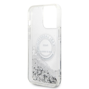 Husa pentru iPhone 14 Pro Max - Karl Lagerfeld Hardcase Liquid Glitter (KLHCP14XLCRSGRS) - Silver RSG - Img 7