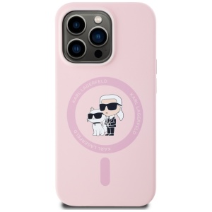Husa pentru iPhone 14 Pro Max - Karl Lagerfeld Silicone MagSafe (KLHMP14XSCMKCRHP) - Pink Karl&Choupette - Img 2