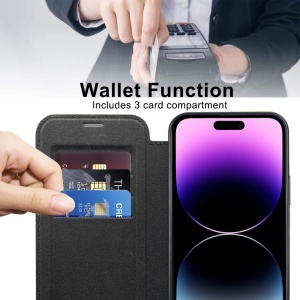 Husa pentru iPhone 14 Pro Max - Techsuit SmartMag Book Case - Black - Img 5