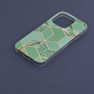 Husa pentru iPhone 14 Pro - Techsuit Marble Series - Green Hex - Img 5