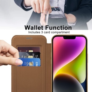 Husa pentru iPhone 14 - Techsuit SmartMag Book Case - Brown - Img 5