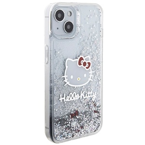 Husa pentru iPhone 15 - Hello Kitty Hardcase Liquid Glitter Charms Kitty Head (HKHCP15SLIKHET) - Silver - Img 6