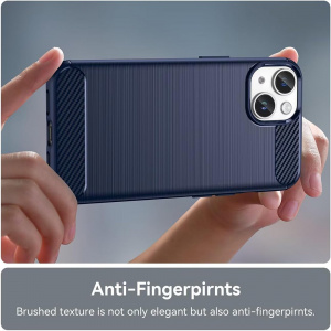 Husa pentru iPhone 15 Plus - Techsuit Carbon Silicone - Blue - Img 7