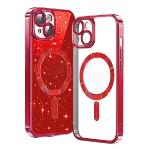Husa pentru iPhone 15 Plus - Techsuit Luxury Glitter MagSafe - Red