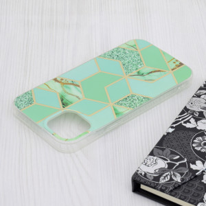 Husa pentru iPhone 15 Plus - Techsuit Marble Series - Green Hex - Img 3
