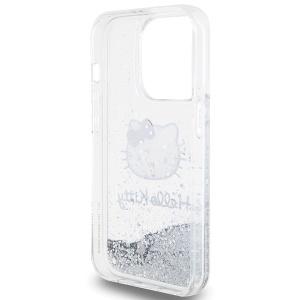 Husa pentru iPhone 15 Pro - Hello Kitty Hardcase Liquid Glitter Charms Kitty Head (HKHCP15LLIKHET) - Silver - Img 4