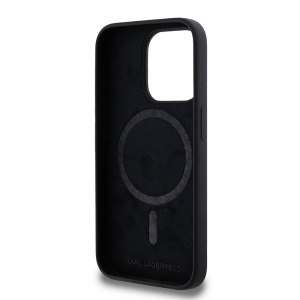 Husa pentru iPhone 15 Pro - Karl Lagerfeld Silicone MagSafe (KLHMP15LSKCHPPLK) - Karl&Choupette Head - Img 6