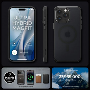 Husa pentru iPhone 15 Pro Max - Spigen Ultra Hybrid MagSafe - Frost Black - Img 7