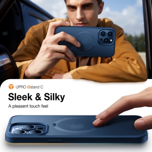 Husa pentru iPhone 15 Pro Max - Torras Ostand MagSafe Series - Navy Blue - Img 7