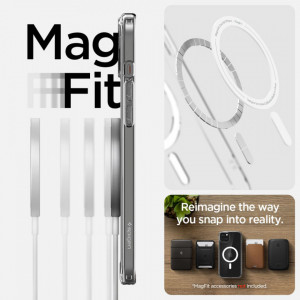 Husa pentru iPhone 15 - Spigen Ultra Hybrid MagSafe - White - Img 7