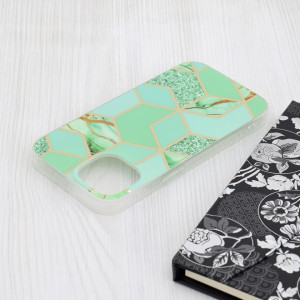 Husa pentru iPhone 15 - Techsuit Marble Series - Green Hex - Img 4