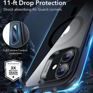 Husa pentru iPhone 16 - ESR Classic Hybrid HaloLock - Clear Black - Img 6